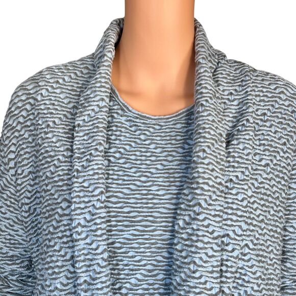 Klok Denmark Size XS Blue Textured Knit 3/4 Sleeve Dress + Cardigan Set - Picture 3 of 6